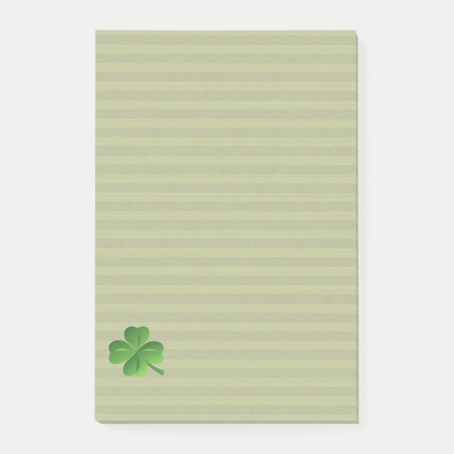 Classy Trendy  Irish Lucky Shamrock Post-it Notes (Front)