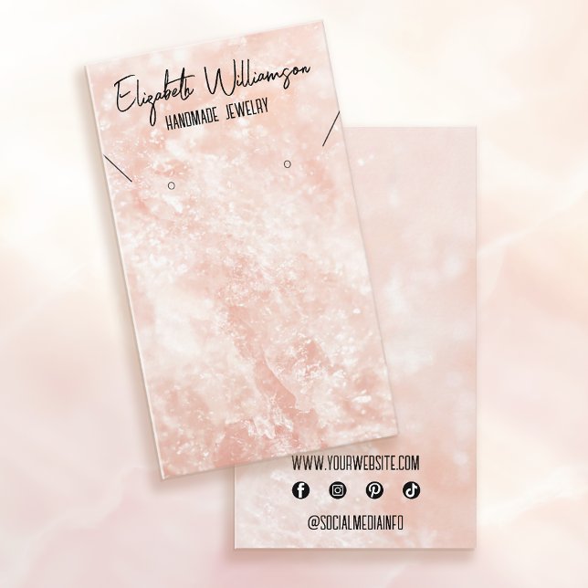 Classy Trendy Pink Rose Quartz Jewellery Display Business Card (Creator Uploaded)