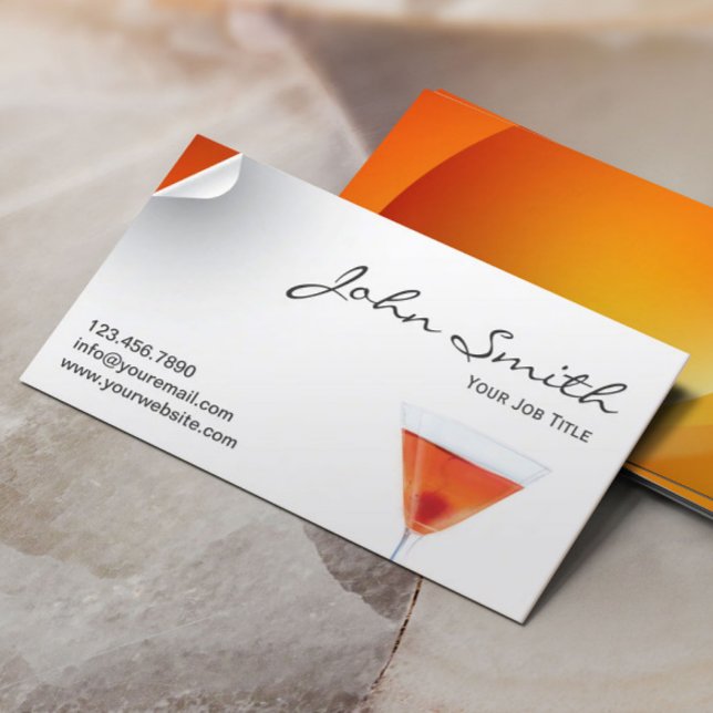 Classy Tropical Cocktail Business Card (Creator Uploaded)