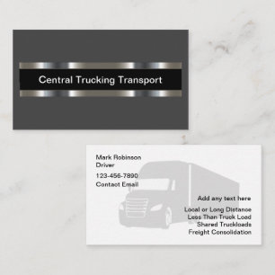 Classy Trucking Shipping Transport Services Business Card