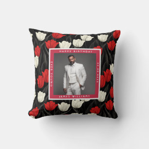 Classy Tulip Flower Surprise Birthday Party Cushion