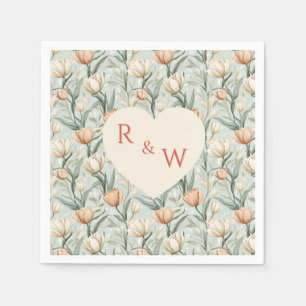 Classy Tulip Sparkle Outdoor Wedding Napkin
