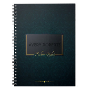 Classy turquoise Elegant geometric Professional Notebook