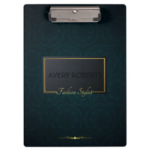 Classy turquoise Elegant Professional geometric Clipboard