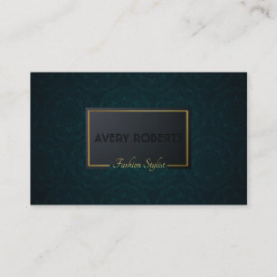 Classy  turquoise ornament Elegant geometric Business Card