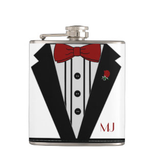 Classy Tuxedo Grooms Wedding Hip Flask