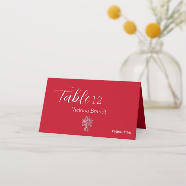 Classy Two Colour's Folded Place Card (Front)
