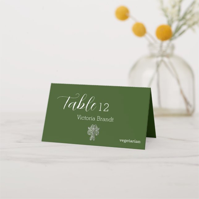 Classy Two Colour's Folded Place Card (Front)