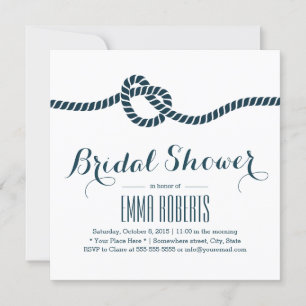 Classy Tying the Knot Bridal Shower Invitations
