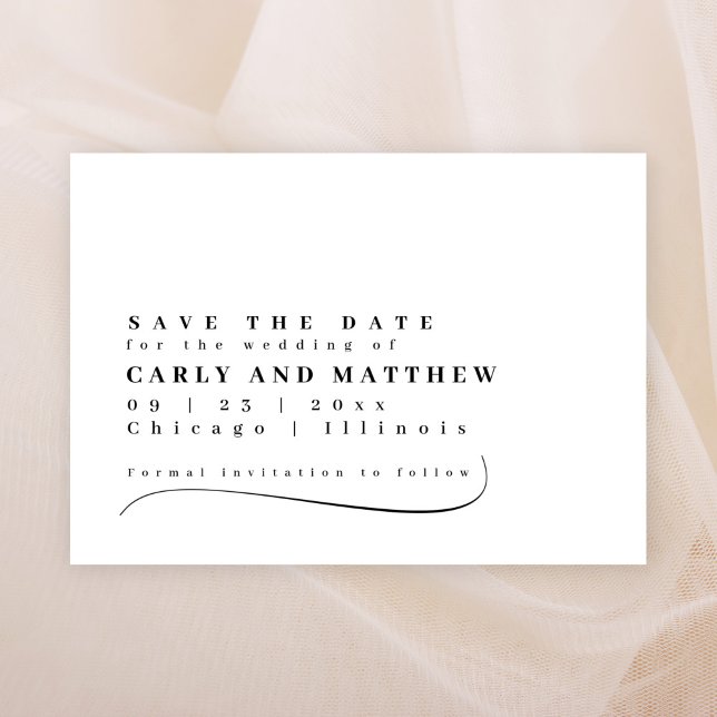 Classy Typography Black White Save The Date (Creator Uploaded)