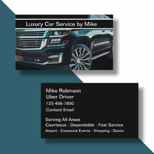 Classy Uber Driver Theme Transportation  Business Card