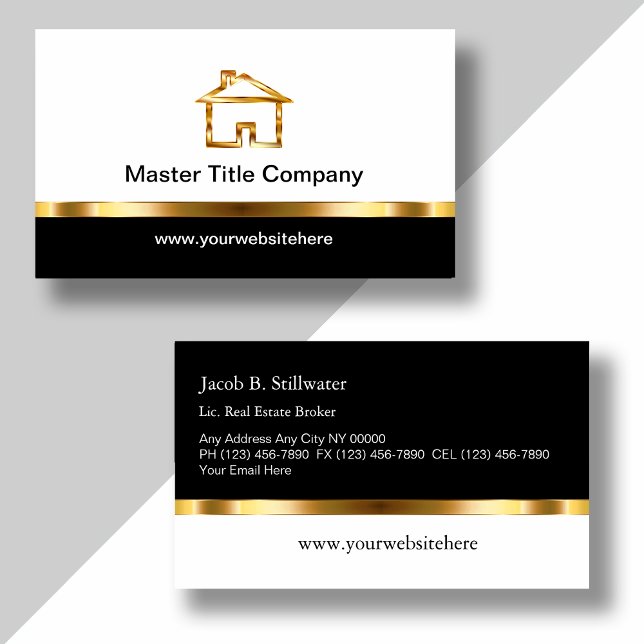 Classy Ultra Thick Title Company Business Cards (Creator Uploaded)