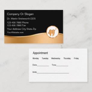 Classy Unique Dentist Appointment Business Cards
