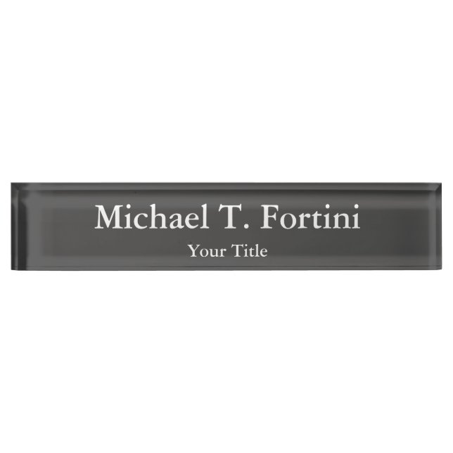 Classy Unique Grey Trendy Elegant Nameplate (Front)