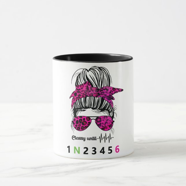 Classy Until... Funny Motorcycle T-Shirt Mug (Center)