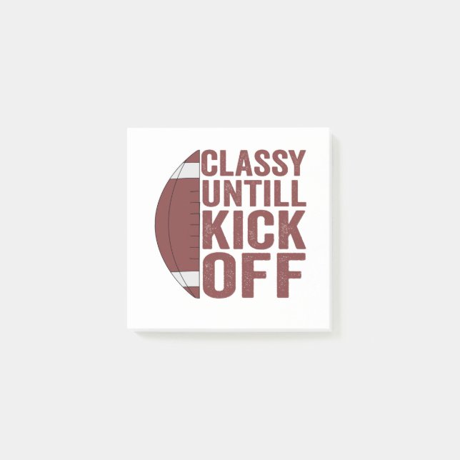 Classy Untill Kick Off Funny Fantasy Football Gift Post-it Notes (Front)