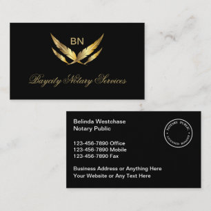 Classy Upscale Notary Services Business Cards