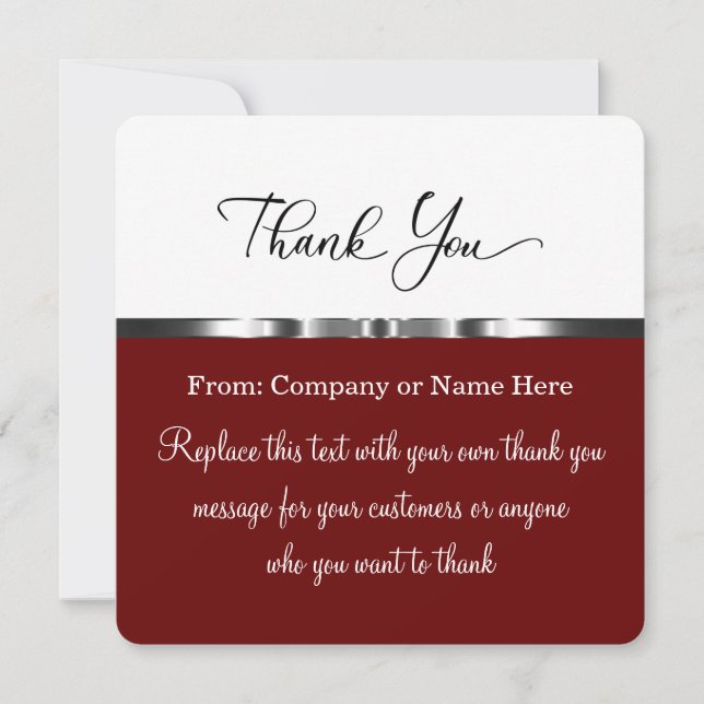 Classy Upscale Thank You With Envelopes Card (Front)
