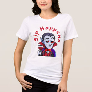 Classy Vampire – Sip Happens Tri-Blend Shirt