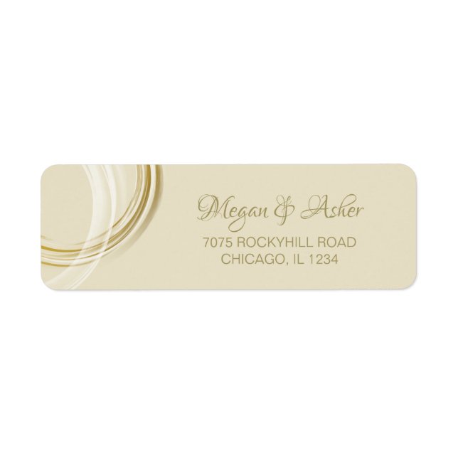 Classy Vanilla with Gold Ring Return Address Label (Front)