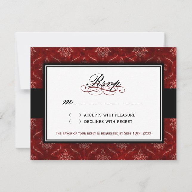 Classy Velvet Reply Cards (Front)