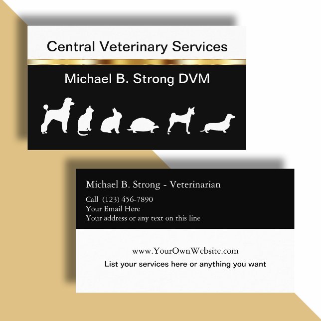 Classy Veterinarian Business Cards (Creator Uploaded)