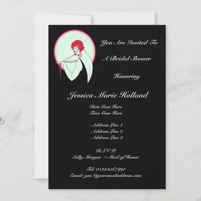 Classy Vintage Flapper ~ Bridal Shower Invitation (Front)