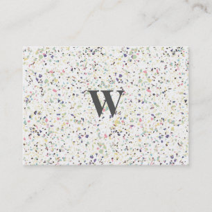 Classy vintage marble terrazzo pastel design business card