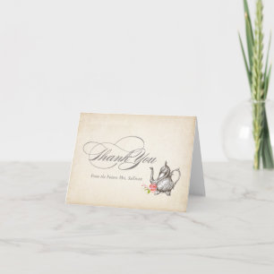Classy Vintage Tea Party Thank You Card