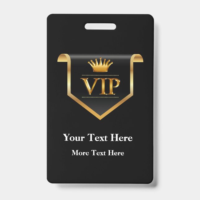 Classy VIP Badge Editable Budget Design ID Badge (Front)