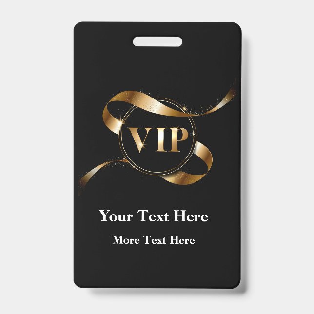 Classy VIP Badge Editable Budget Templates ID Badge (Front)