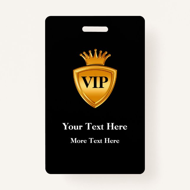 Classy VIP Badge Templates ID Badge (Front)