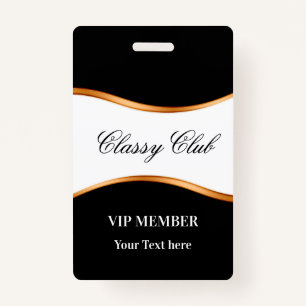 Classy VIP Member Club Guest Badges ID Badge