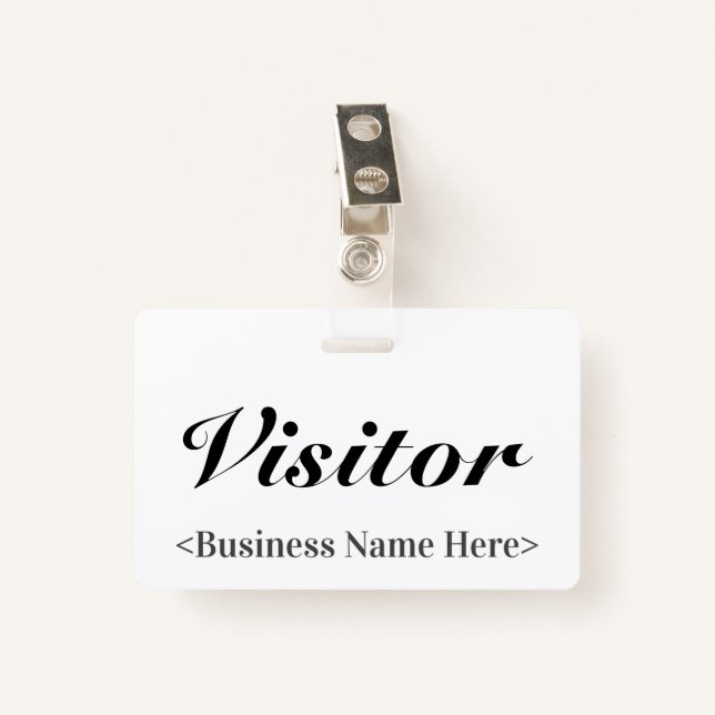 Classy "Visitor" Badge ID Badge (Front with Clip)