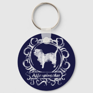 Classy Weathered Affenpinscher Key Ring