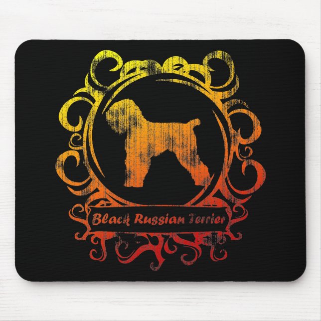 Classy Weathered Black Russian Terrier Mouse Pad (Front)
