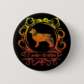 Classy Weathered Border Collie 6 Cm Round Badge