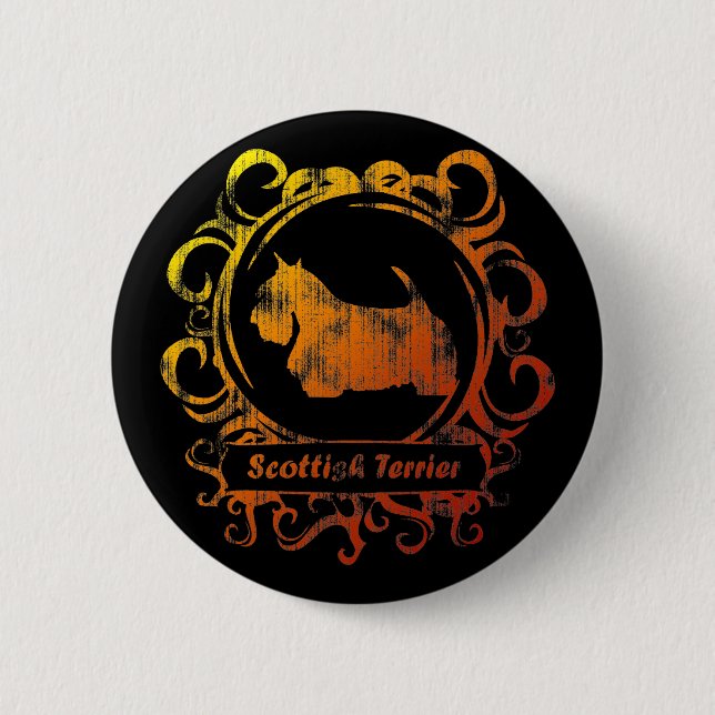 Classy Weathered Scottish Terrier 6 Cm Round Badge (Front)