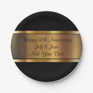 Classy Wedding Anniversary Paper Plate