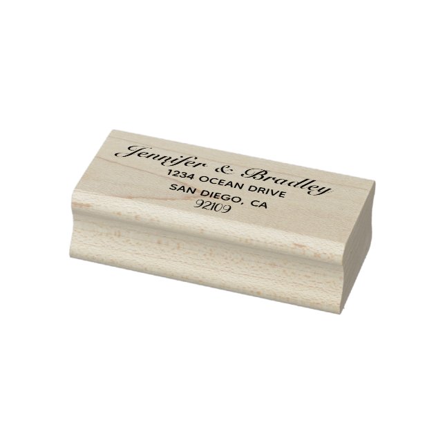 Classy Wedding Custom Return Address Rubber Stamp (Stamp)