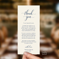 Classy Wedding Dinner Place Setting Thank You Card