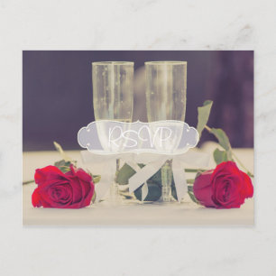 Classy Wedding Invitation RSVP with Photo Postcard