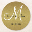Classy Wedding Monogram Glitter Gold