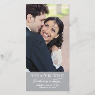Classy Wedding Thank You Photo Card