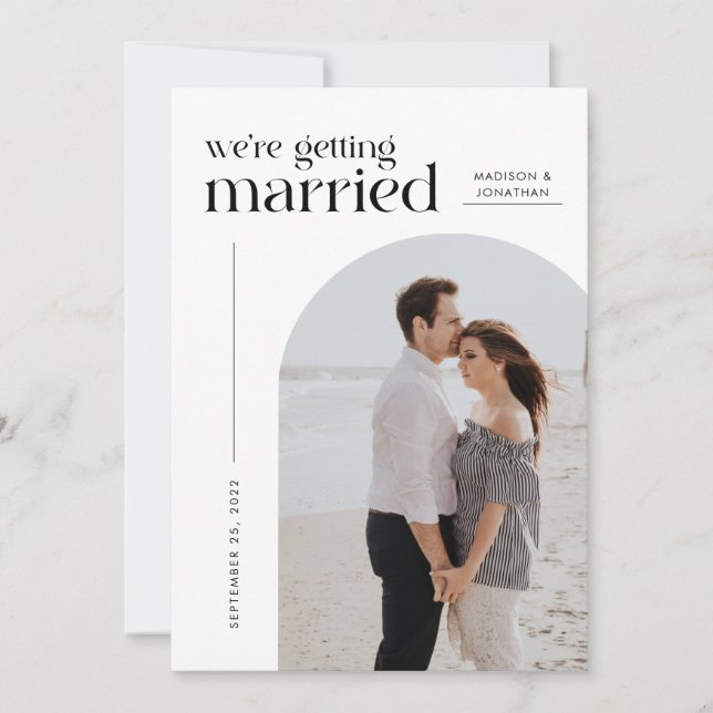 Classy We're Getting Married Arch Photo Save The Date (Front)