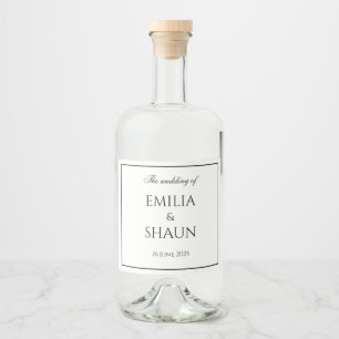Classy White and Black Liquor Labels