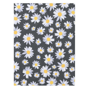 Classy White Daisy Flowers Botanical Tablecloth
