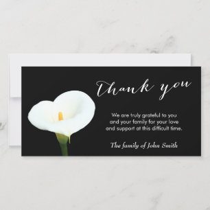 Classy White Flower Funeral Thank You Card