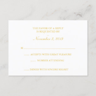 Classy White & Gold RSVP
