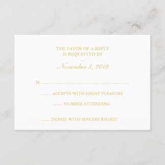 Classy White & Gold RSVP